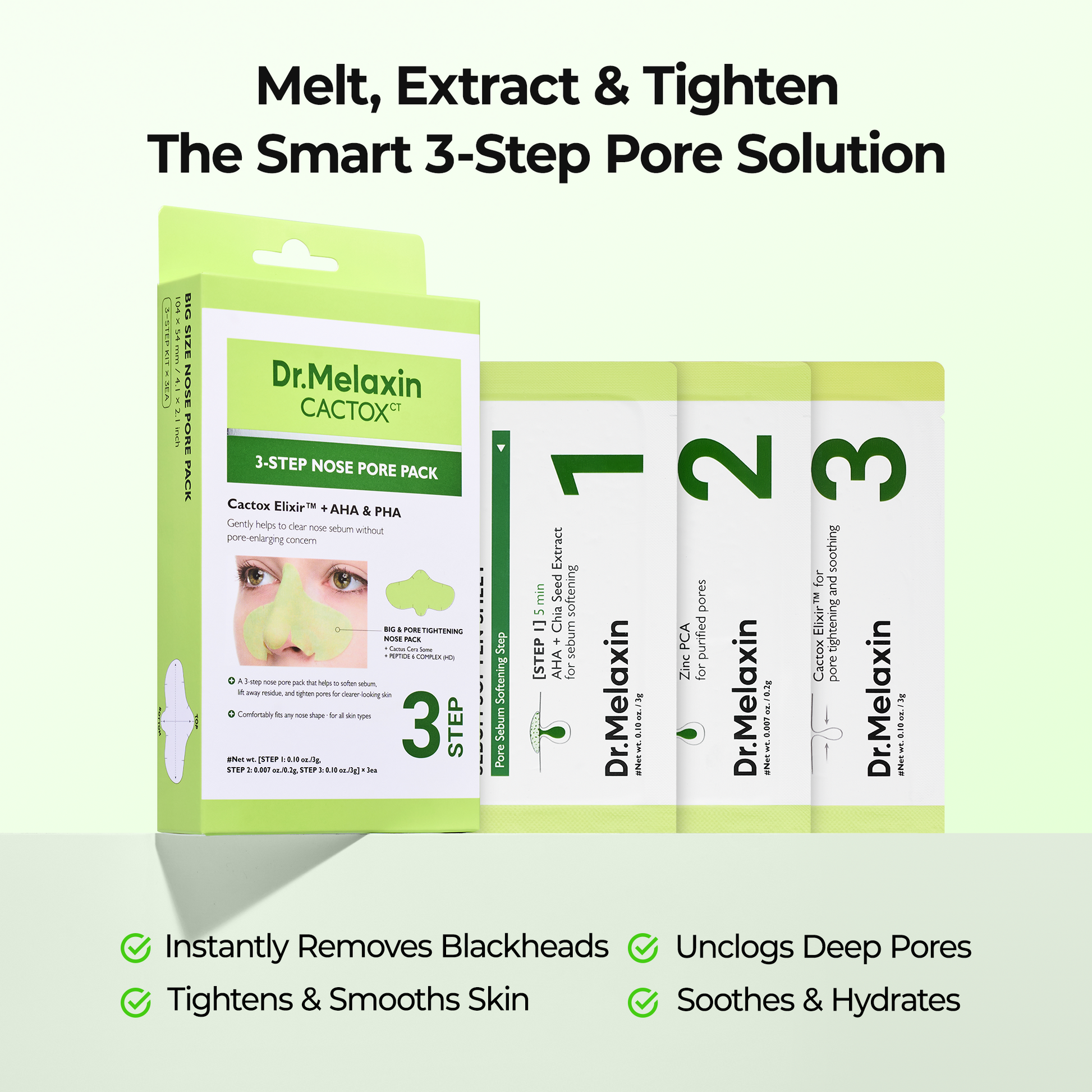 CACTOX 3-Step Nose Mask Pack